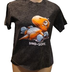 Dino-Sore Kids Black Short Sleeve T Shirt New 7 1/2 -8 US